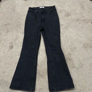 Black wide leg denim